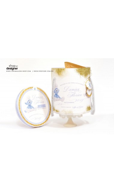 Trusou de botez complet pentru baieti cu strumfi, Bebe Strumf 9